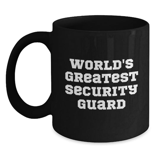 Funny Security Guard Gifts from Men to Security Guard Friends - Black Coffee Mug for Security Guard - Main