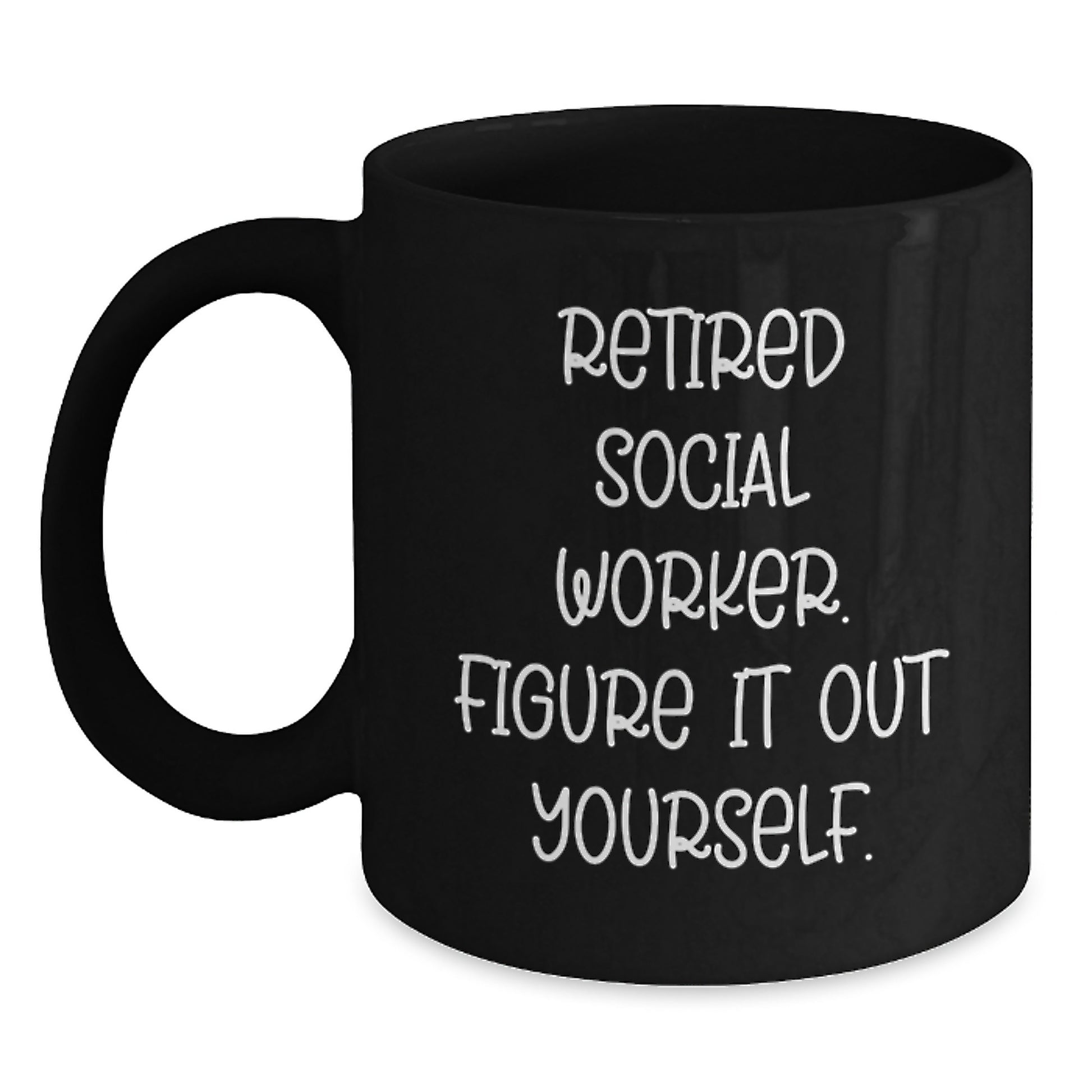 Funny Social Worker Christmas Black Coffee Mug Gifts from Friends to Social Worker, 'Figure It Out Yourself' Quote, Unique Gifts for Men Women Coworkers Family - Main