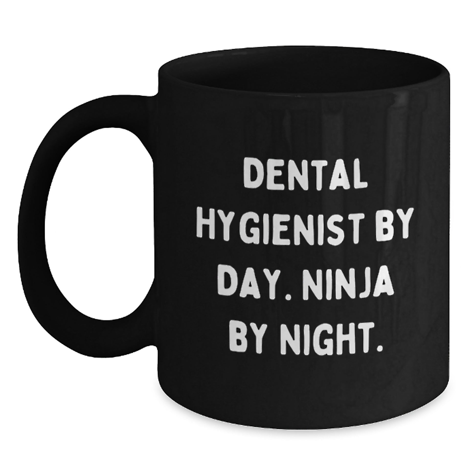 Funny Dental Hygienist Gifts for Men - Graduation Unique Gifts from Men to Dental Hygienist Friends, Black Coffee Mug - Main