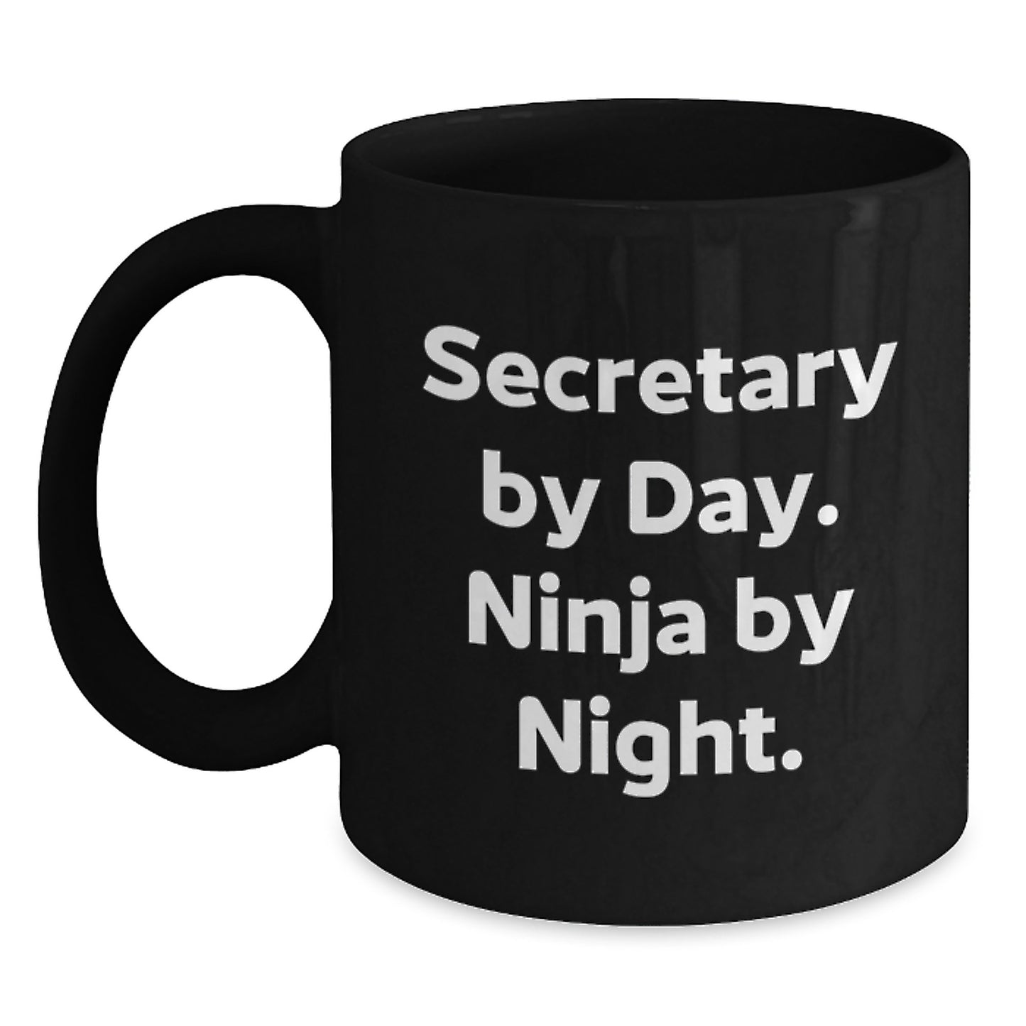 Funny Secretary Gifts from Friends, Black Coffee Mugs for Secretary by Day Ninja By Night, Unique Graduation Unique Gifts - Main