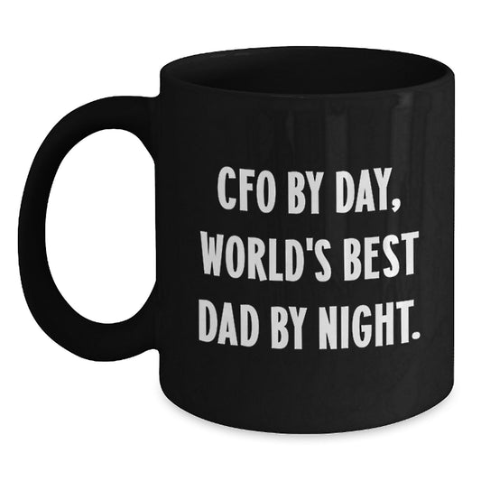 Funny CFO Gifts from Men to World's Best Dad, Black Coffee Mug for Father's Day Unique Ideas - Main