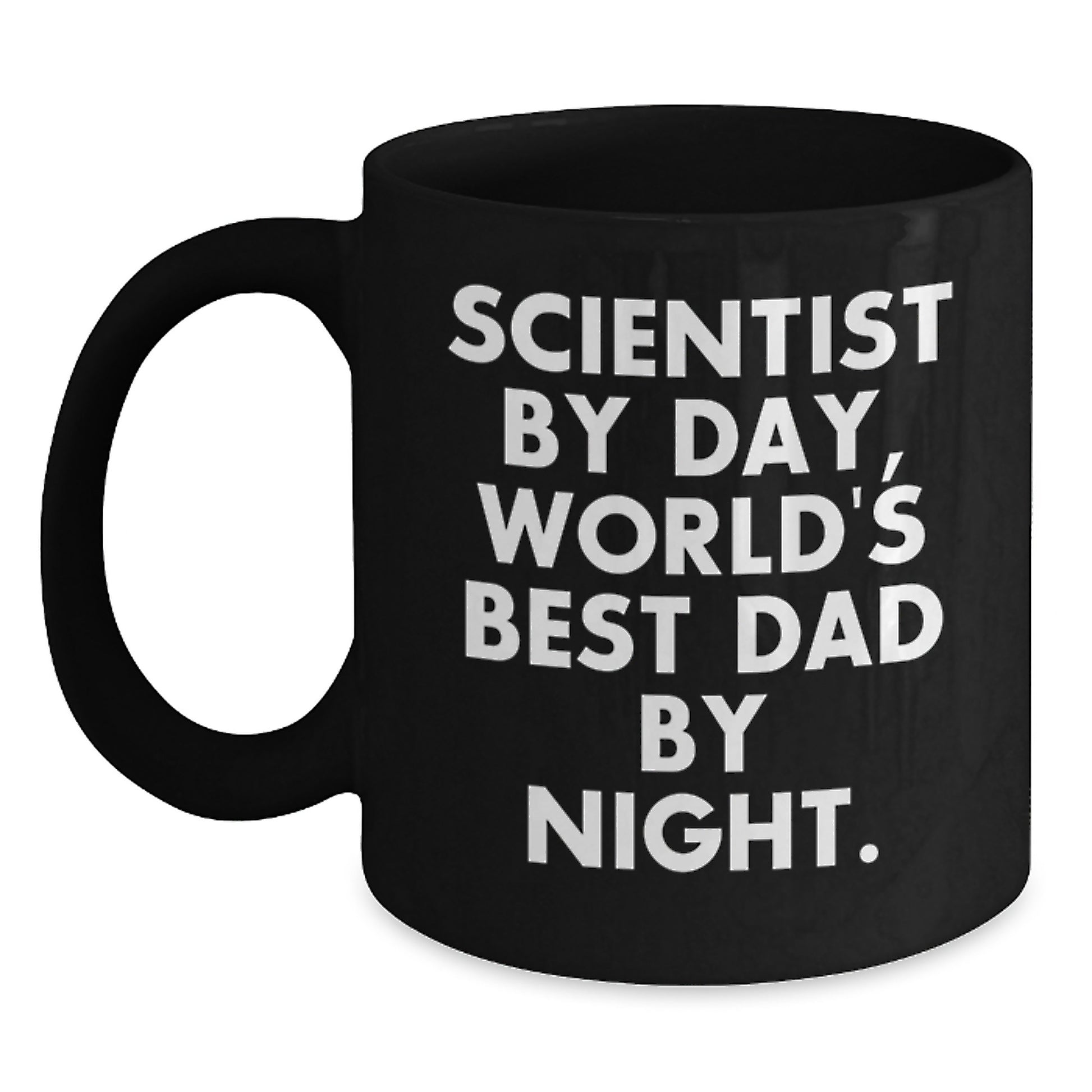 Funny Scientist Gifts for Men, Black Coffee Mug, Scientist By Day World's Best Dad By Night, Christmas Unique Gifts, Gifts from Family - Main