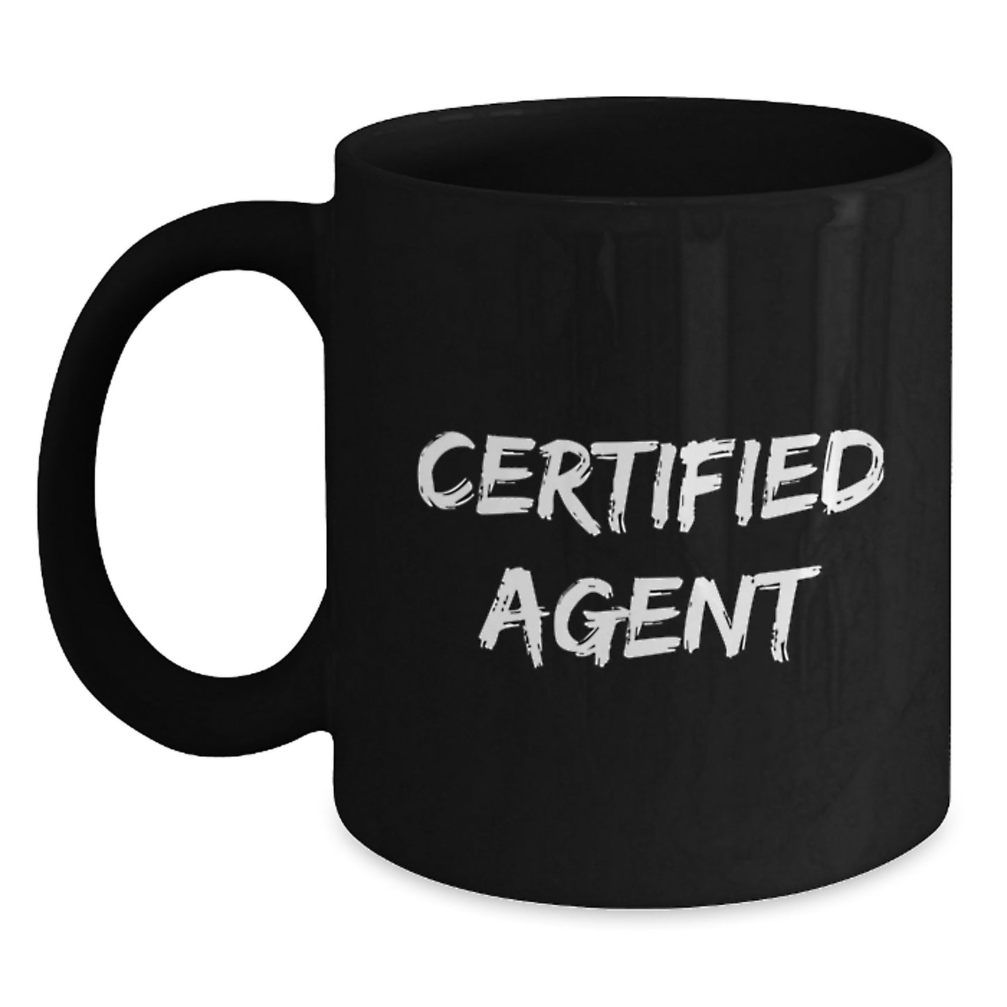 Gifts from Family and Friends for Agent on Father's Day Unique - 'Certified Agent' Funny Black Coffee Mug, Agent Gifts, Men - Main