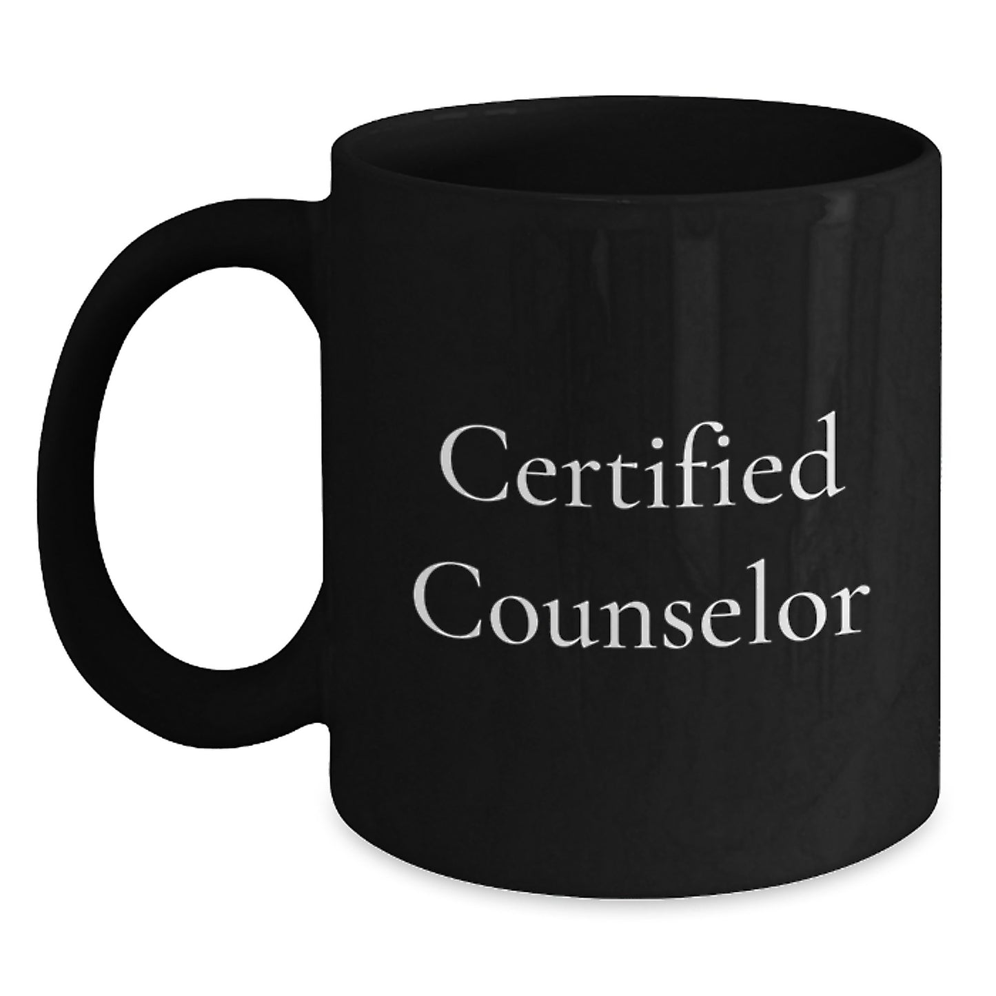Funny Counselor Birthday Unique Gifts from Friends for Certified Counselor Black Coffee Mug, Unique Counselor Appreciation Gifts - Main