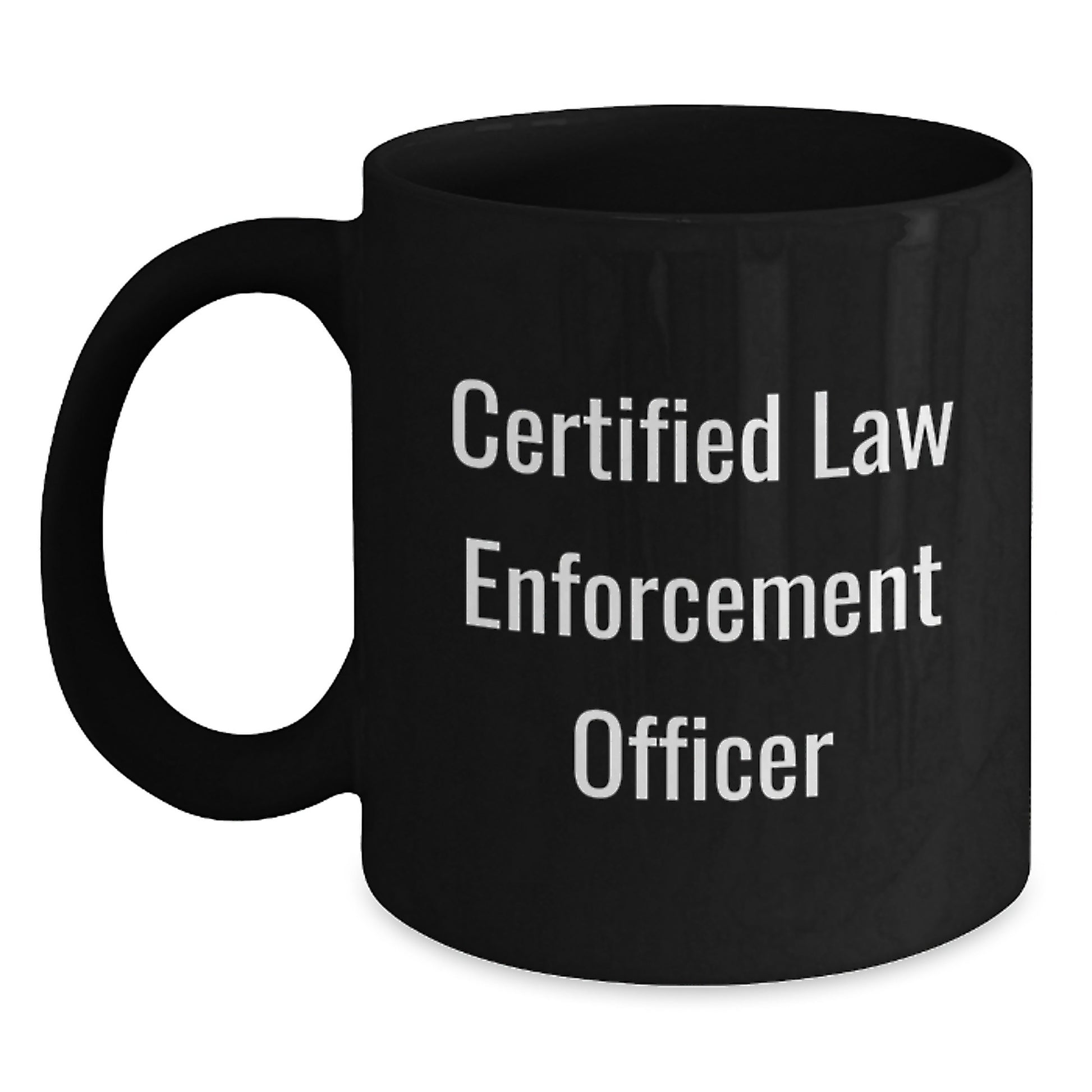 Funny Law Enforcement Officer Gifts, Birthday Unique Gifts for Law Enforcement Officers, Black Coffee Mug 'Protect and Serve with a Smile' from Friends - Main