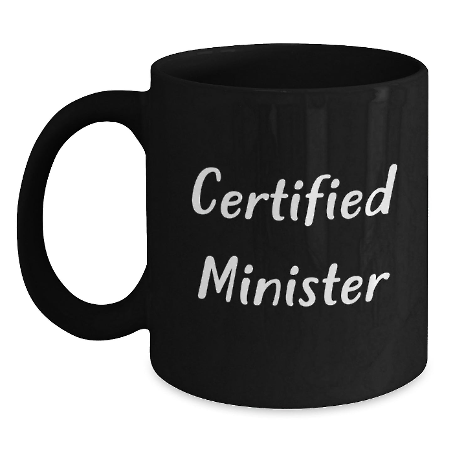 Funny Quotes for Ministers, Unique Gifts for Minister Friends, Black Coffee Mug, Birthday Unique Gifts from Family - Main