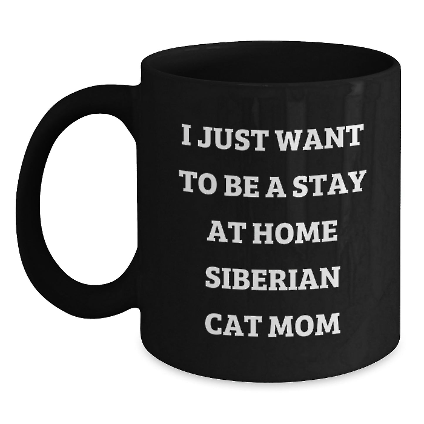 Funny Siberian Cat Gifts from Friends and Family - Black Coffee Mug for Christmas Unique Presents - Main