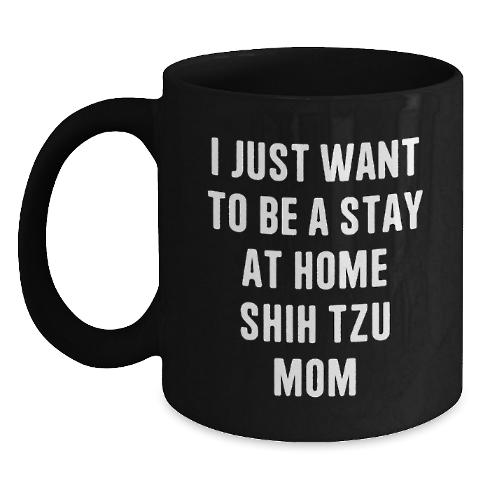 Funny Shih Tzu Dog Mom Gifts from Mom, Christmas Unique Gifts for Shih Tzu Dog Owners, Black Coffee Mug - Main