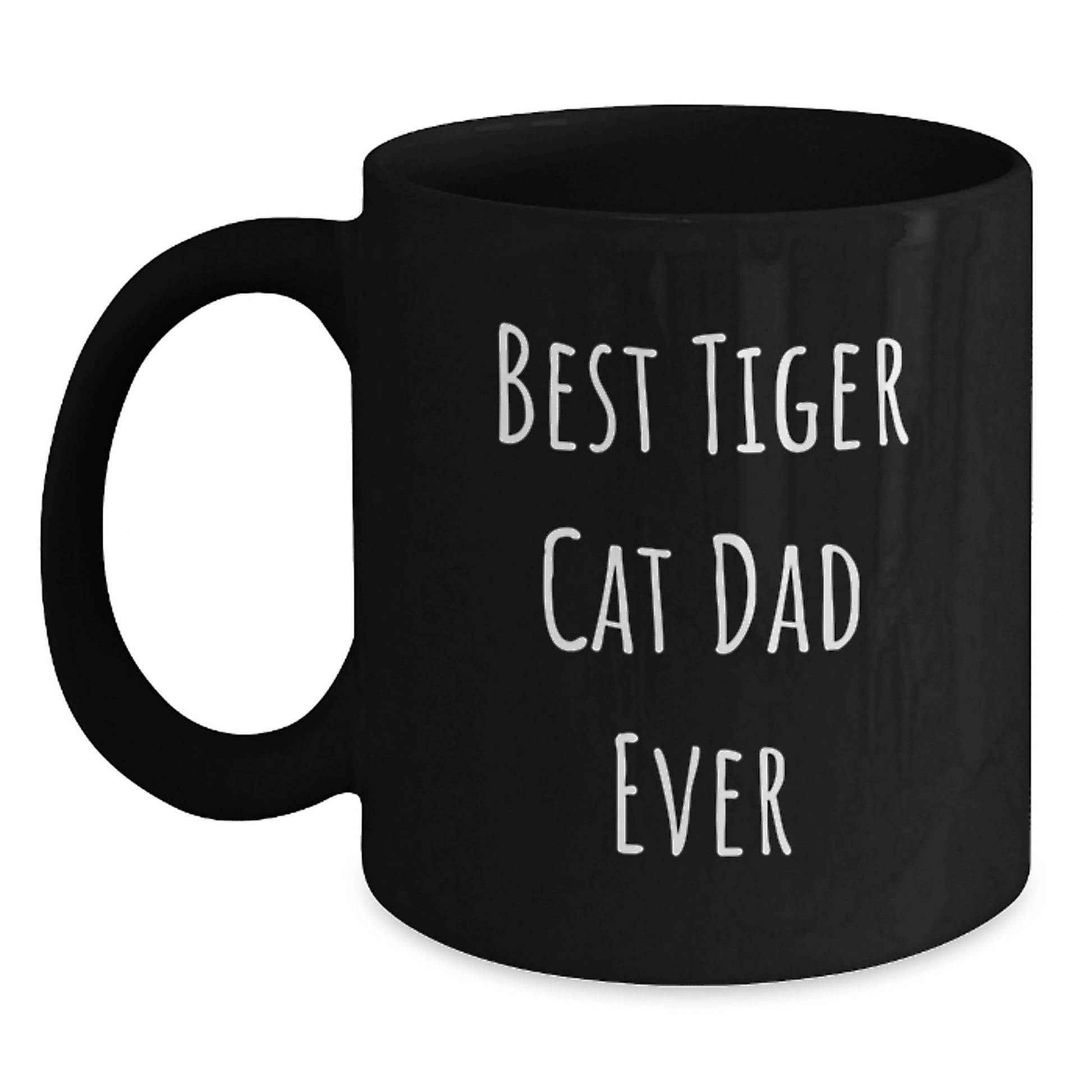 Funny Tiger Cat Dad Ever Gifts from Men to Tiger Cat Lovers on Birthday - Unique Black Coffee Mug - Main