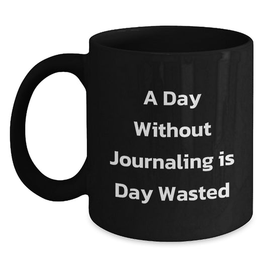 Funny Journaling Gifts from Friends for Journaling Enthusiasts Black Coffee Mug - Main