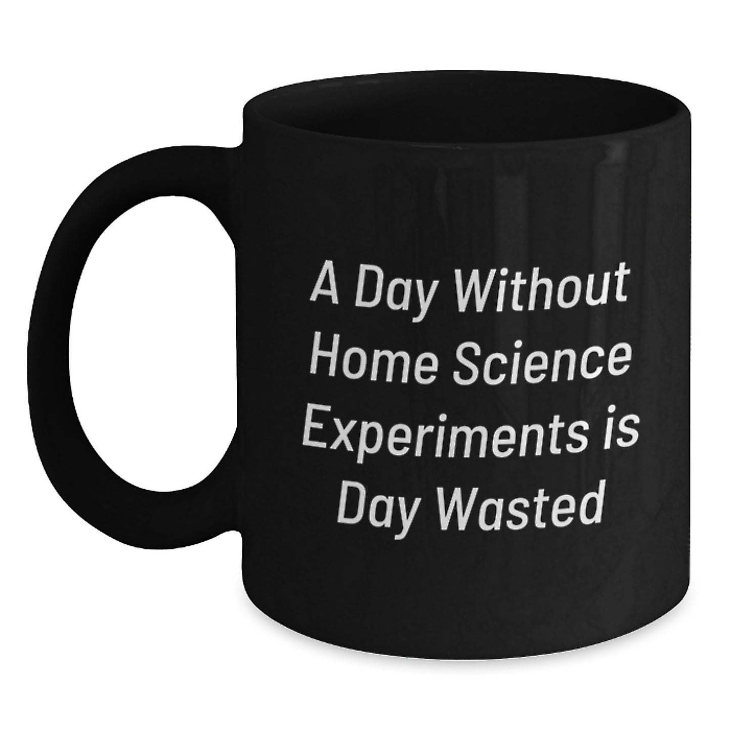 Funny Home Science Experiments Gifts for Him, Unique Birthday Unique Gifts from Men to Friends, Black Coffee Mug with 'A Day Without Home Science Experiments Is Day Wasted' Quote - Main