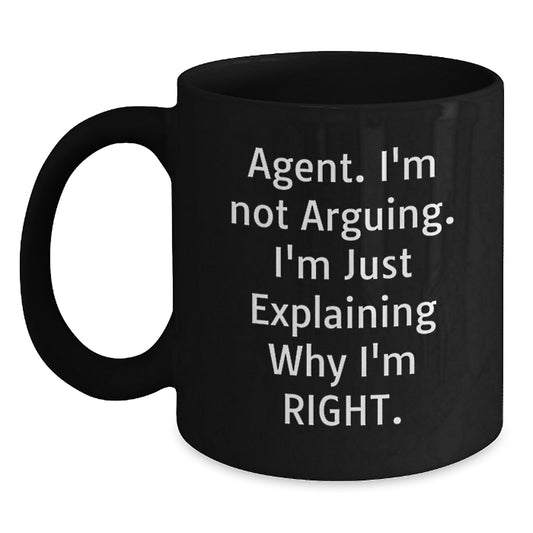 Funny Agent Quotes Black Coffee Mugs, Gifts from Women to Agent on Mother's Day, Unique Agent Gifts for Agent - Main