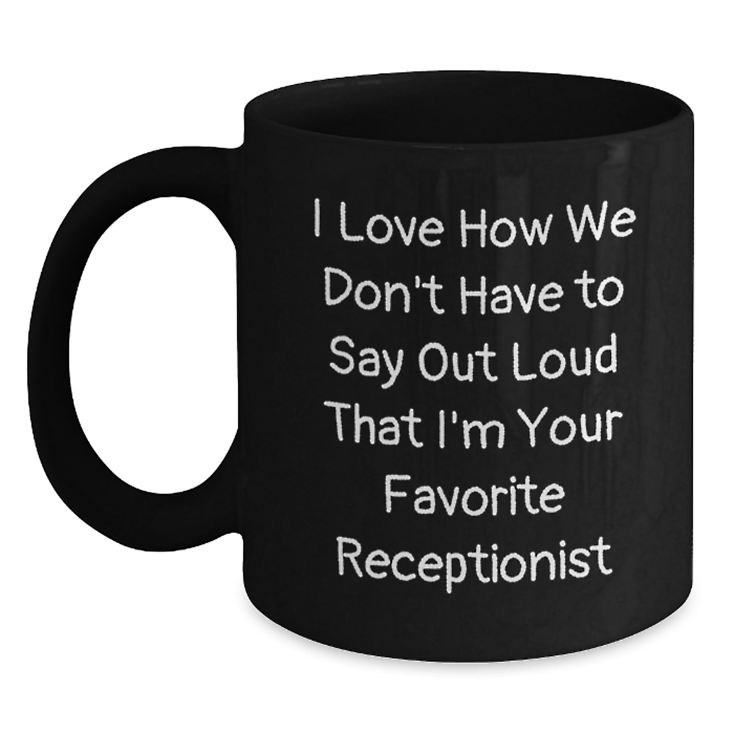 Funny Gifts for Receptionist, Black Coffee Mug, Christmas Unique Gifts from Friends - Main