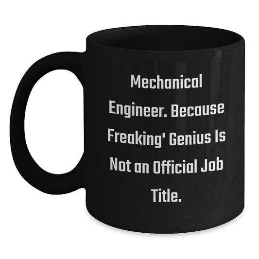 Funny Mechanical Engineer Gifts from Friends, Black Coffee Mug for Men, Christmas Unique - Main