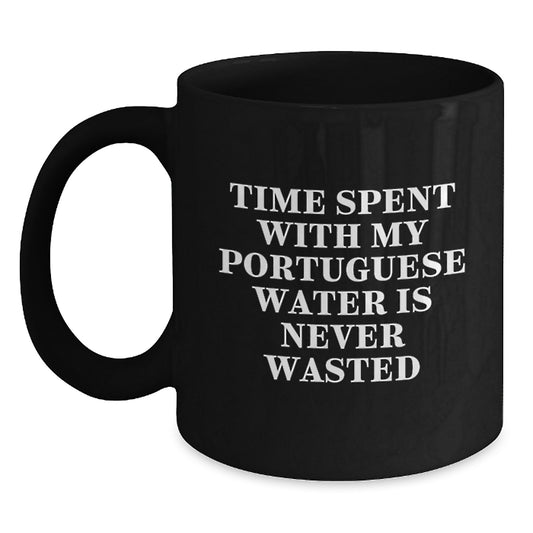 Funny Portuguese Water Dog Gifts, Unique Birthday Presents for Portuguese Water Dog Lovers, Black Coffee Mug - Main