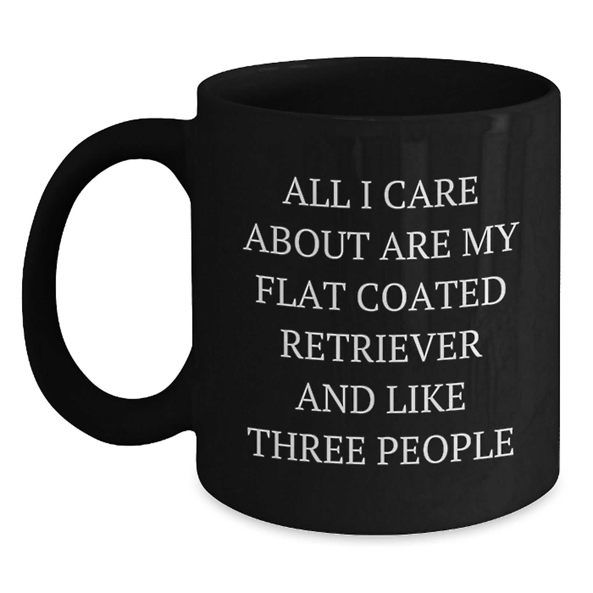 Flat Coated Retriever Dog Lover's Funny Quote Black Coffee Mug, Gifts from Friends, Birthday Unique Gifts for Flat Coated Retriever Dog Enthusiasts - Main