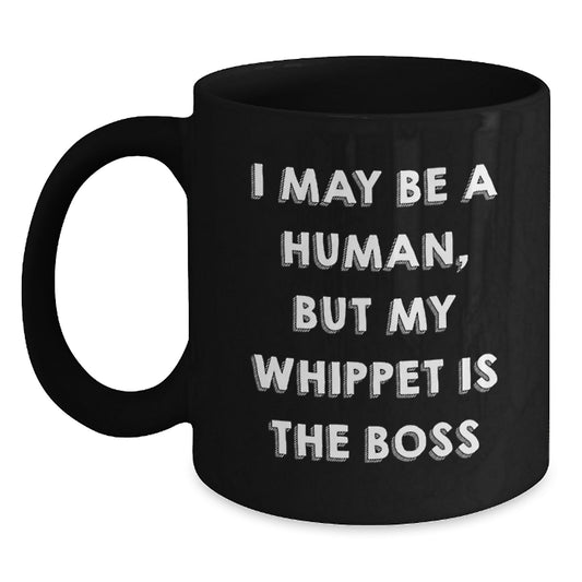 Whippet Dog Lover Gifts from Men to Friends Funny Black Coffee Mug Birthday Unique Presents - Main
