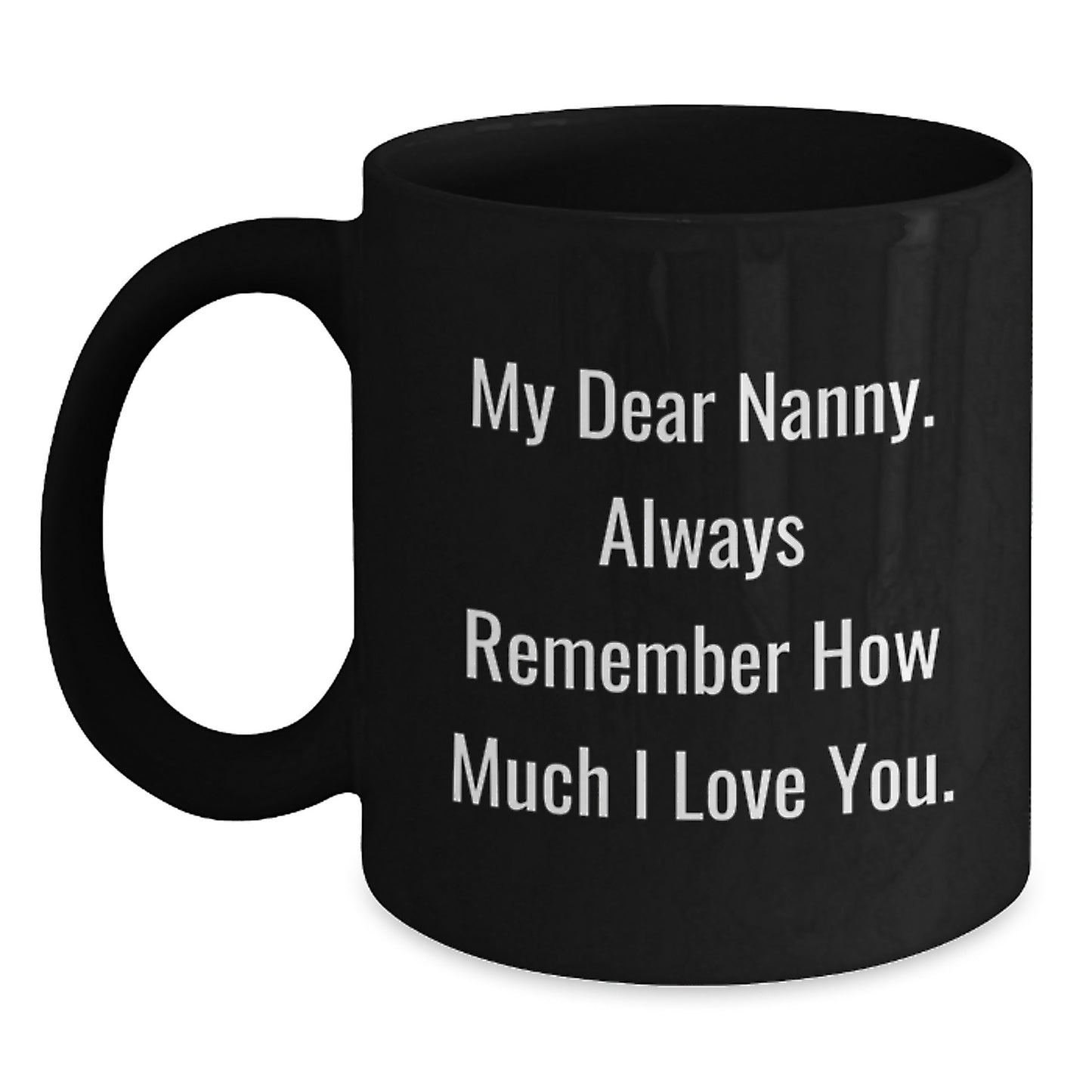 Funny Gifts from Men to Nanny, My Dear Nanny Always Remember, Unique Black Coffee Mug for Dad Nanny Lover - Main