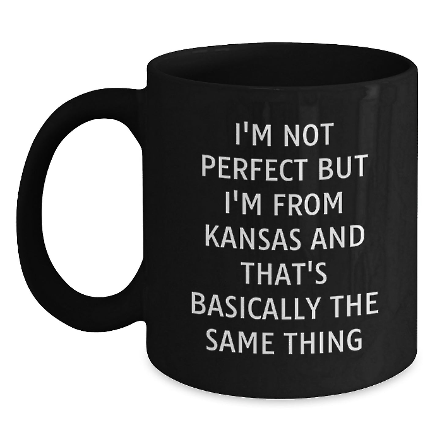 Kansas Black Coffee Mug Funny Gift from Friends for Birthday - Main
