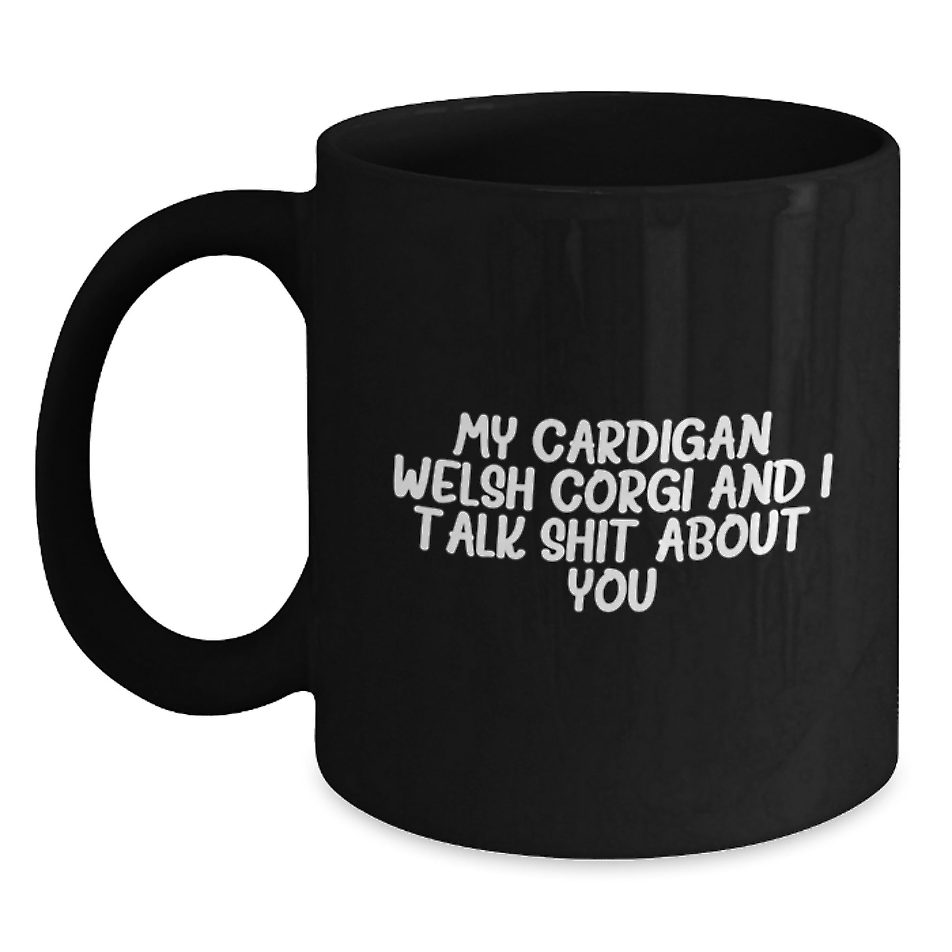 Funny Cardigan Welsh Corgi Dog Black Coffee Mug Gifts from Men for Father's Day - Main