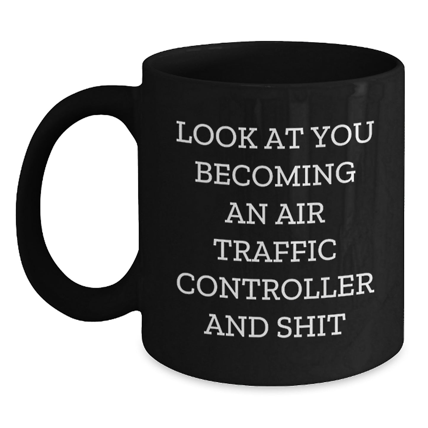 Funny Air Traffic Controller Gifts for Men Woman - Black Coffee Mug for Graduation Unique Presents from Friends Family - Main