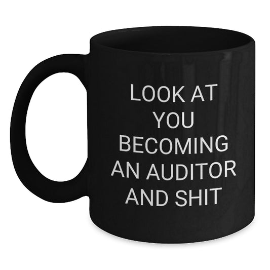 Unique Gifts for Auditor Friends and Family - Funny Black Coffee Mug, Mom's Day Unique Gifts from Men, Women, Family - Main