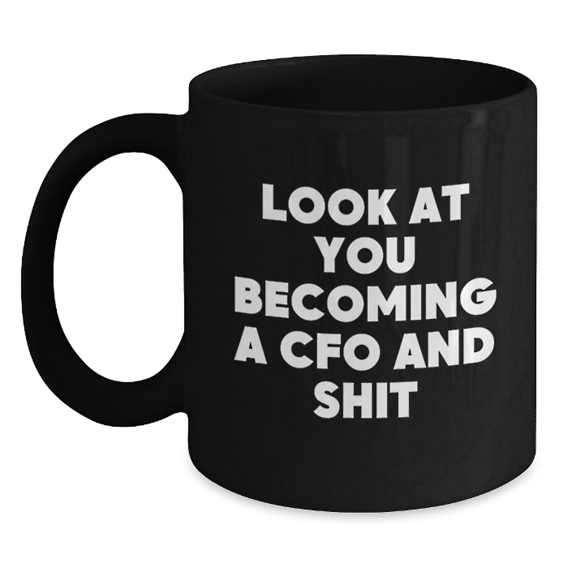 Funny CFO Gifts for Men, Black Coffee Mug, Look At You Becoming A CFO And Shit, Graduation Unique Gifts from Friends, Family, Coworkers - Main