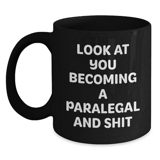 Funny Paralegal Black Coffee Mug Gifts for Paralegal Friends from Men, Unique Christmas Unique Gifts, Inspirational Mugs for Lawyers - Main