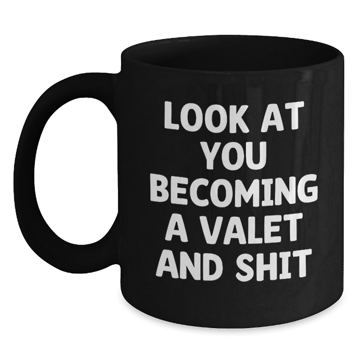 Funny Valet Gifts from Men for Friends and Family - Black Coffee Mug - Main