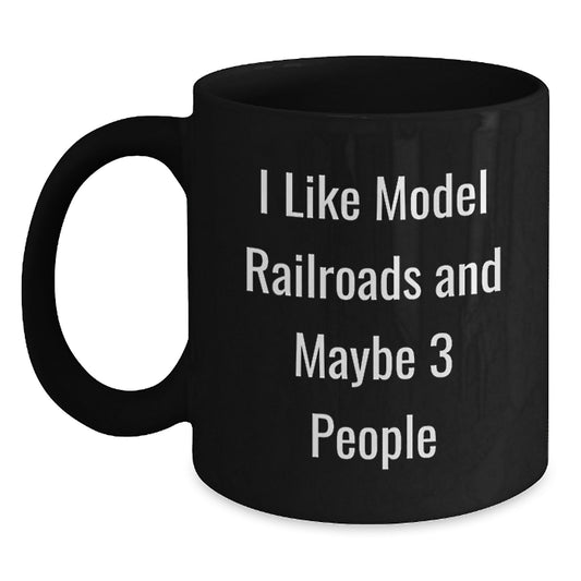 Funny Model Railroads Enthusiast Mom Black Coffee Mug, Gifts for Mom from Husband, Daughter, or Son on Mother's Day - Main