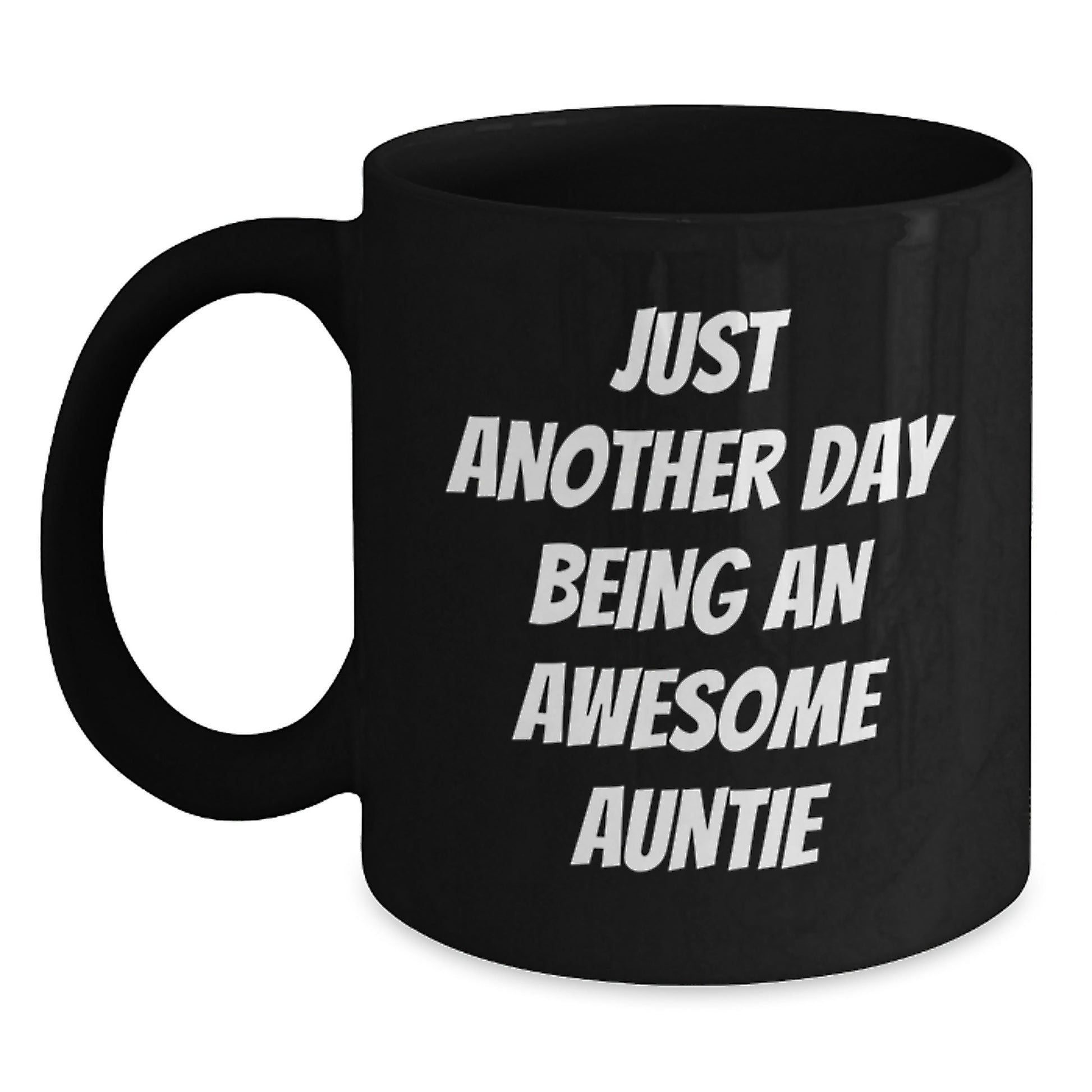 Awesome Auntie Black Coffee Mug, Funny Quote Gifts for Aunties from Family, Graduation Unique Gifts - Main