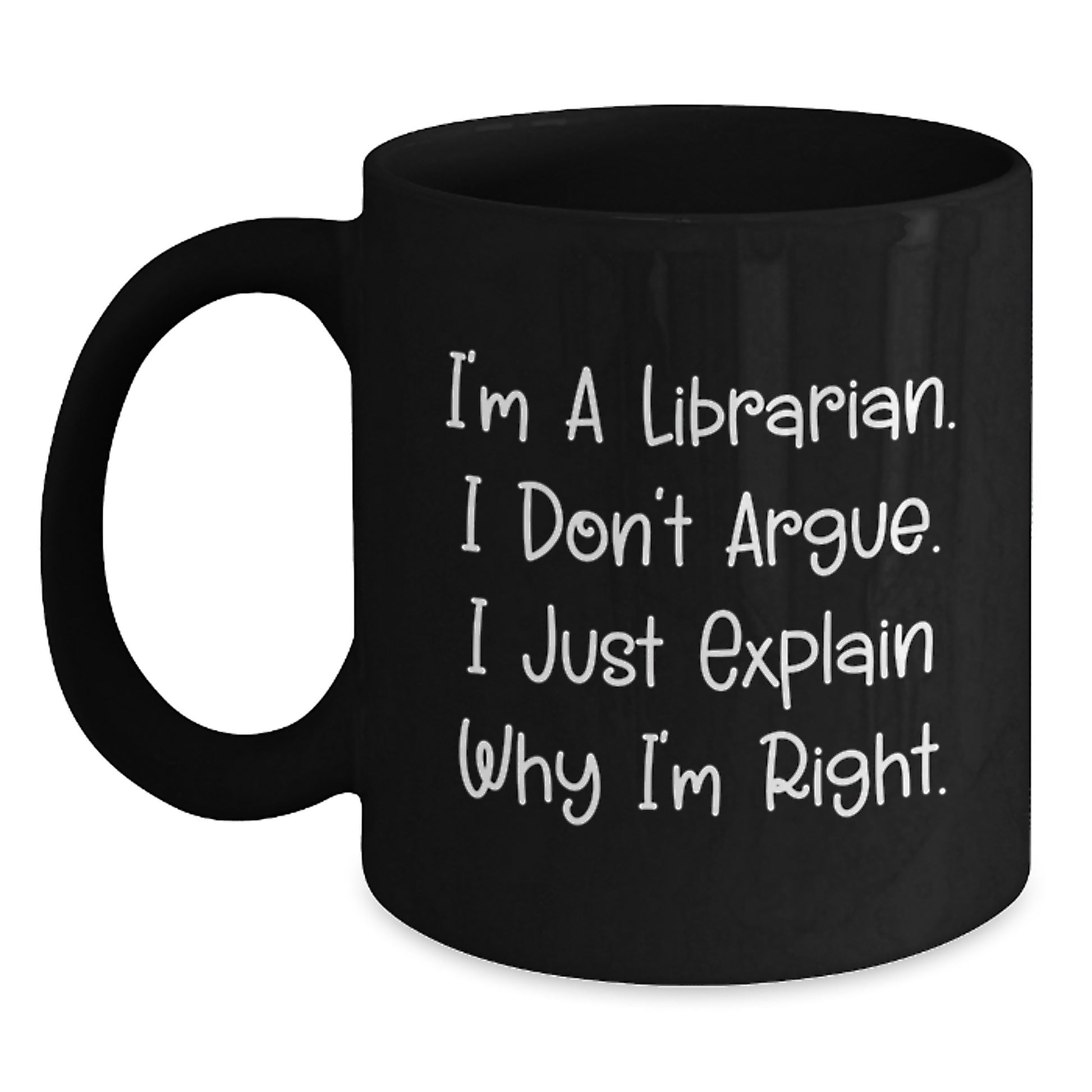 Funny Librarian Gifts from Men, Gifts for Librarian Women on Mother's Day Unique Black Coffee Mugs - Main