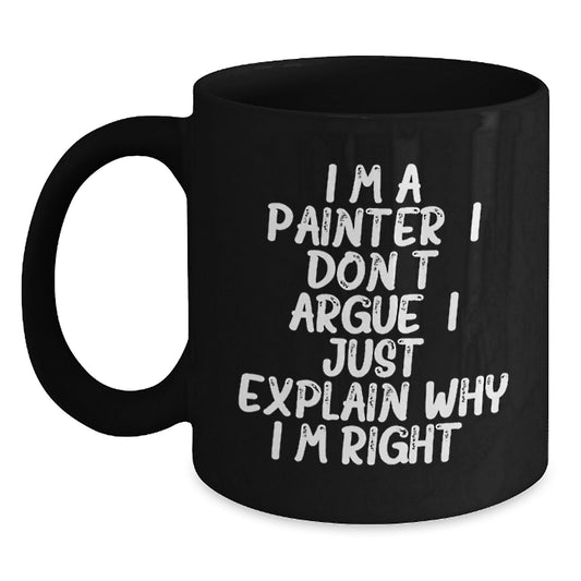 Funny Painter Gifts for Men from Friends, Unique Black Coffee Mug for Graduation - Main
