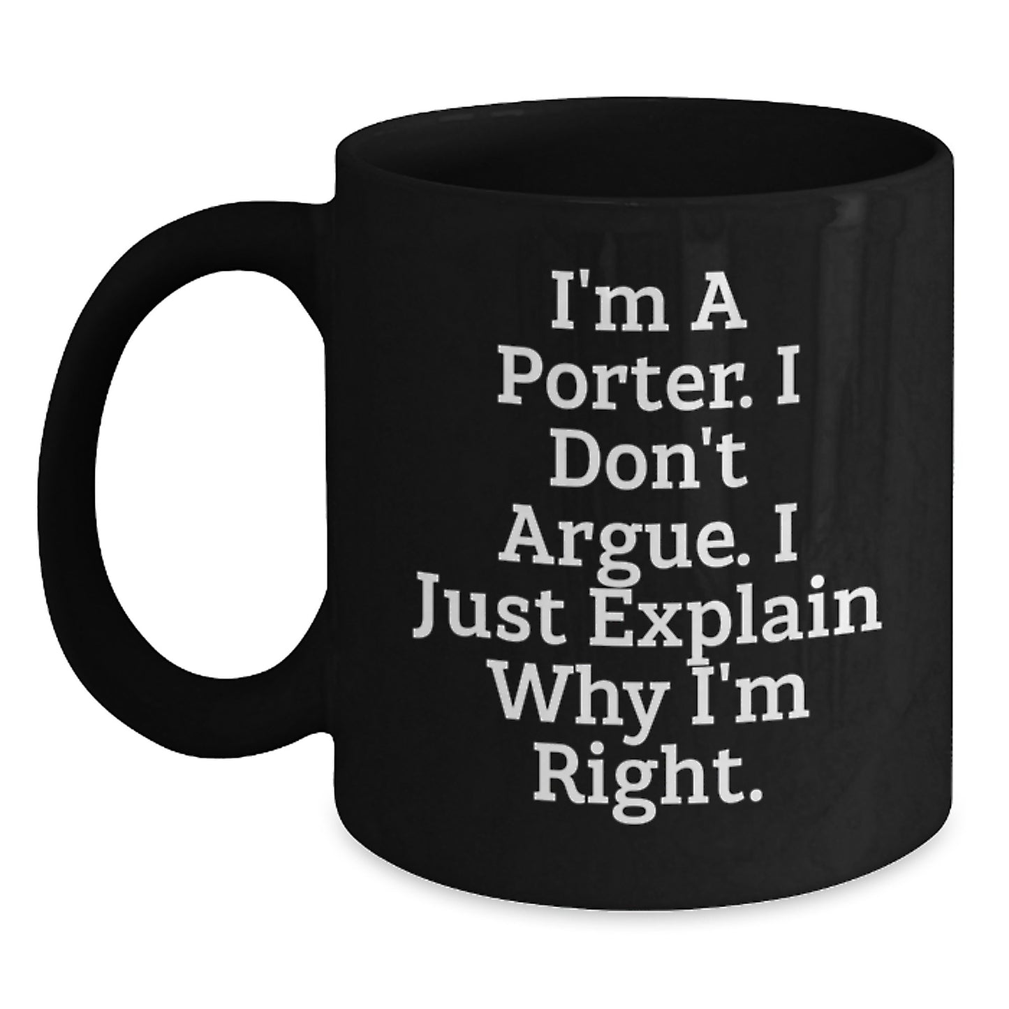 Funny Porter Gifts for Him from Friends, Black Coffee Mug for Men, Unique Christmas Unique Gifts from Men - Main