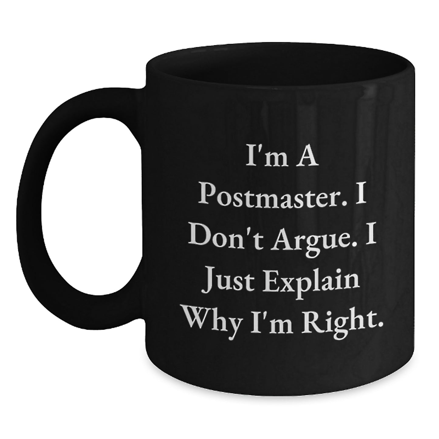 Birthday Gift Postmaster Black Coffee Mug for Her Present Ceramic - Main