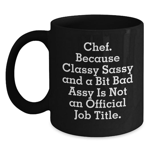Chef Gifts from Friends Unique Black Coffee Mugs with Funny Quote for Graduation - Main