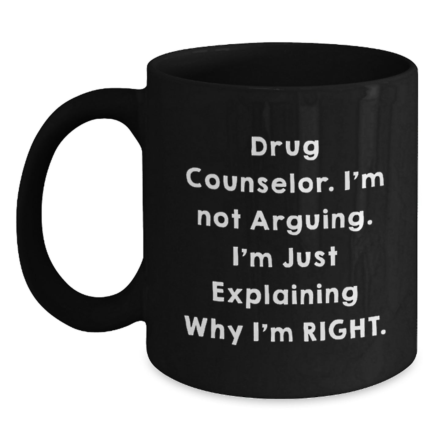 Drug Counselor Keepsake Black Coffee Mug for Him Birthday Gift - Main