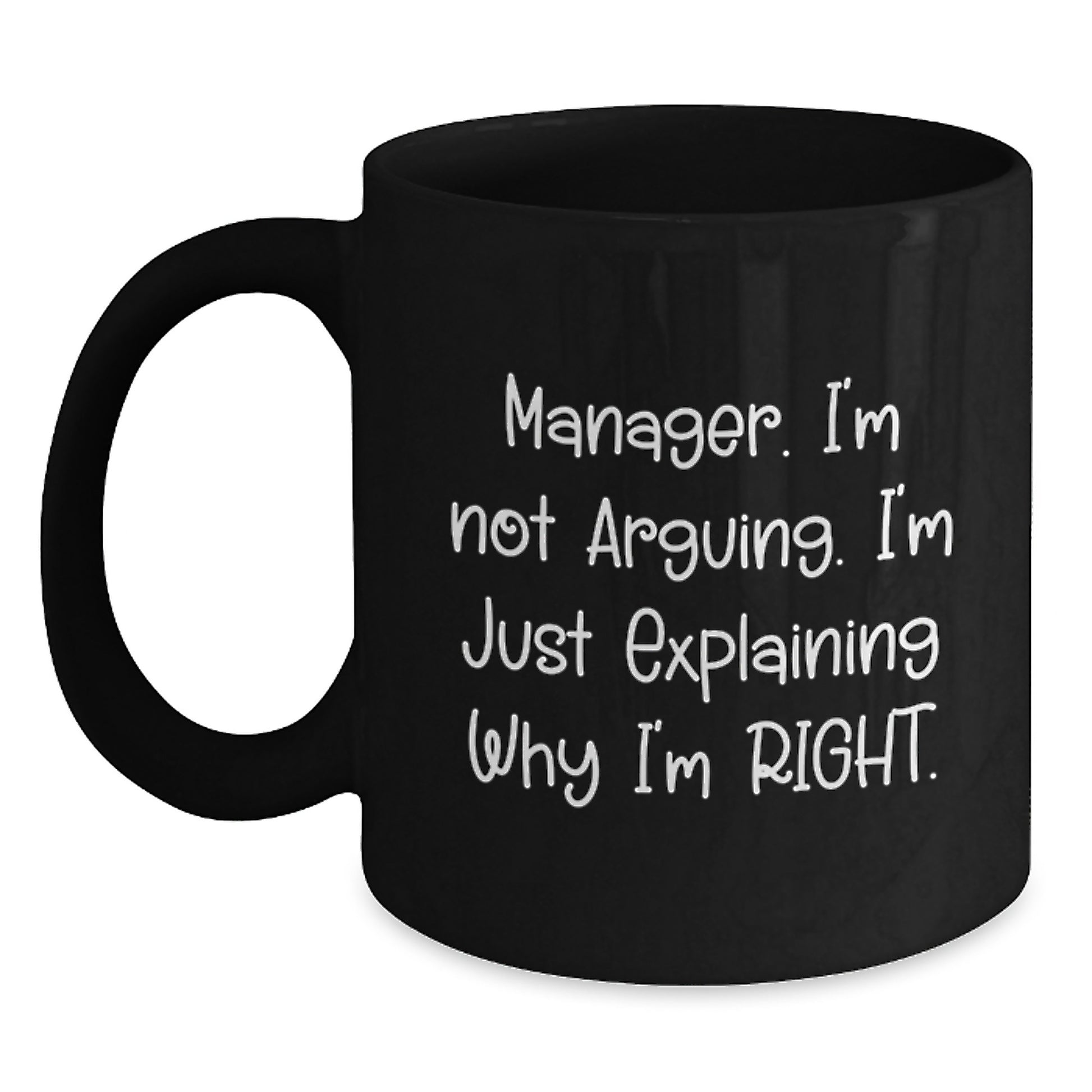 Funny Quote Manager Gifts for Men, Black Coffee Mug, Graduation Unique Gifts from Family to Son - Main