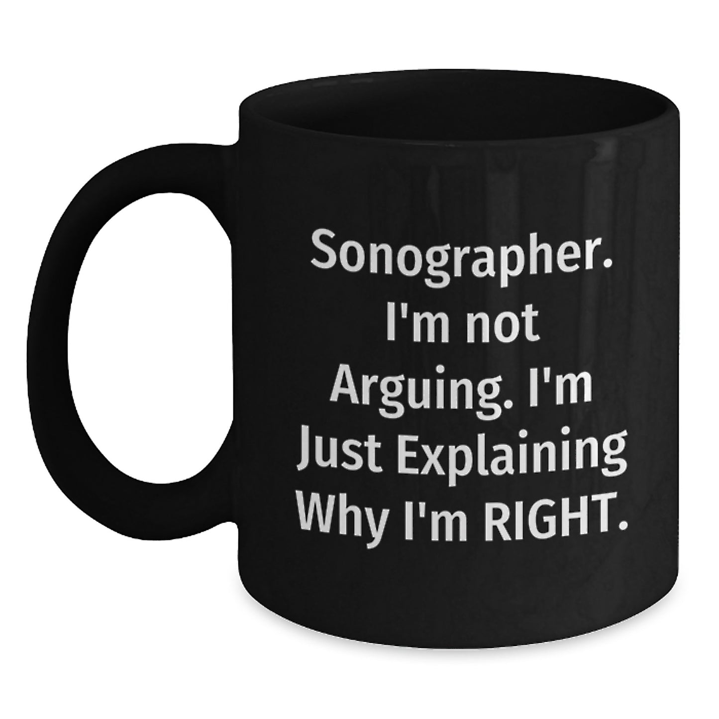 Funny Sonographer Gifts for the Win, Black Coffee Mug, Graduation Unique Gifts from Friends to Sonographer - Main