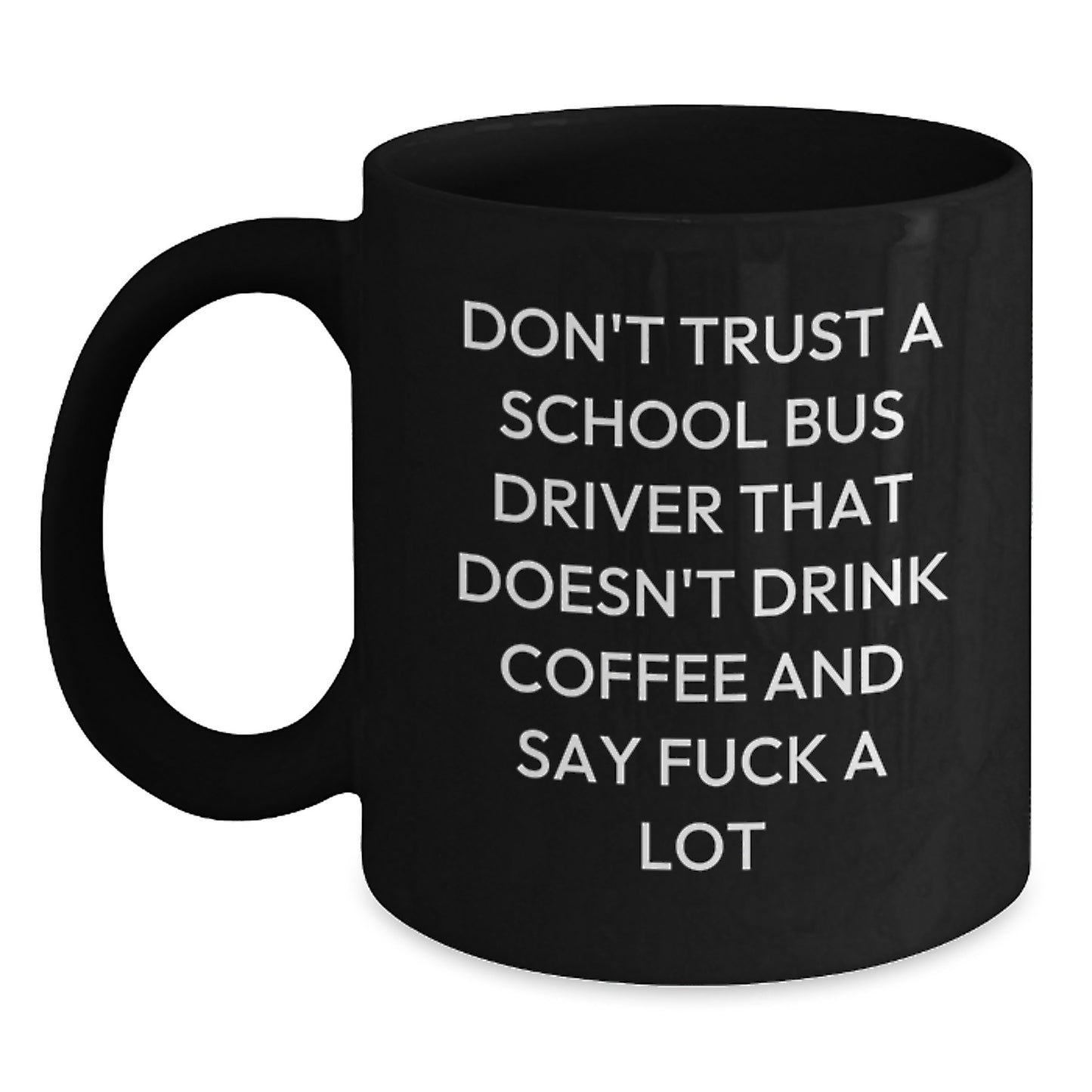 Birthday Gift Present for Her School Bus Driver Black Coffee Mug - Main
