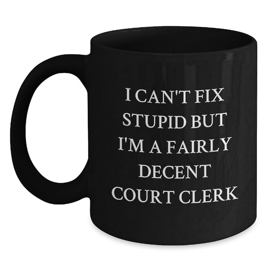 Court Clerk Keepsake Mug for Him – Graduation Gift Ceramic 11oz Black - Main