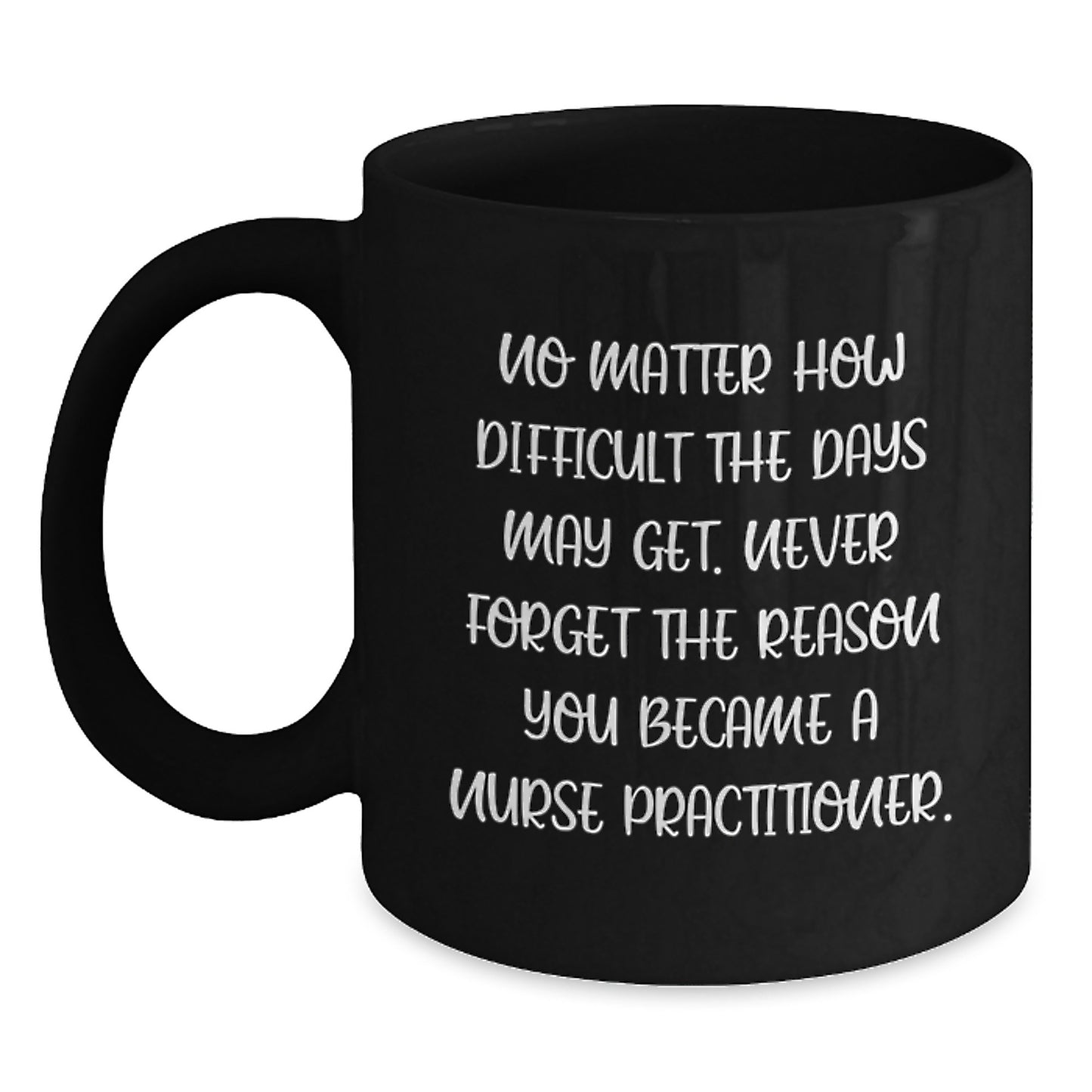 Funny Nurse Practitioner Gifts from Family to Graduating Nurse Practitioner Friends, Black Coffee Mug with Inspirational Quote - Main