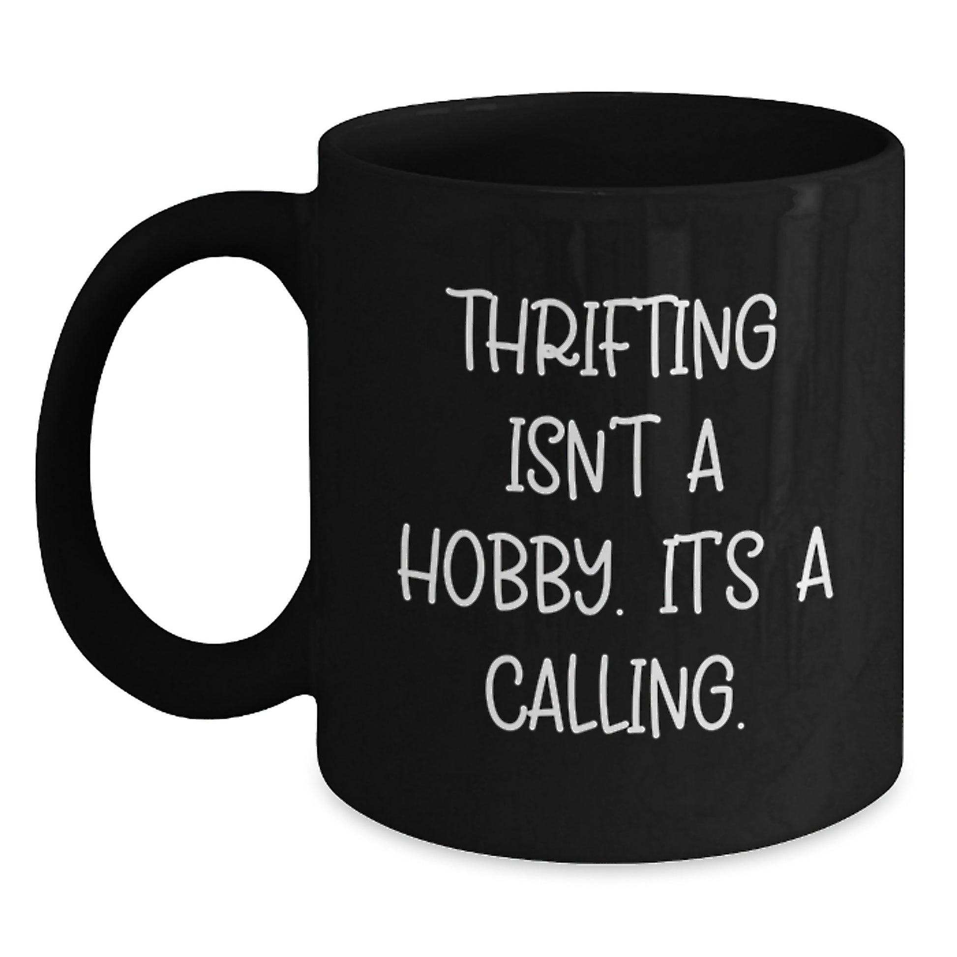 Thrifting Lover Gifts from Friends for Thrifting Enthusiasts, Funny Black Coffee Mug, Gift for Graduation Unique - Main