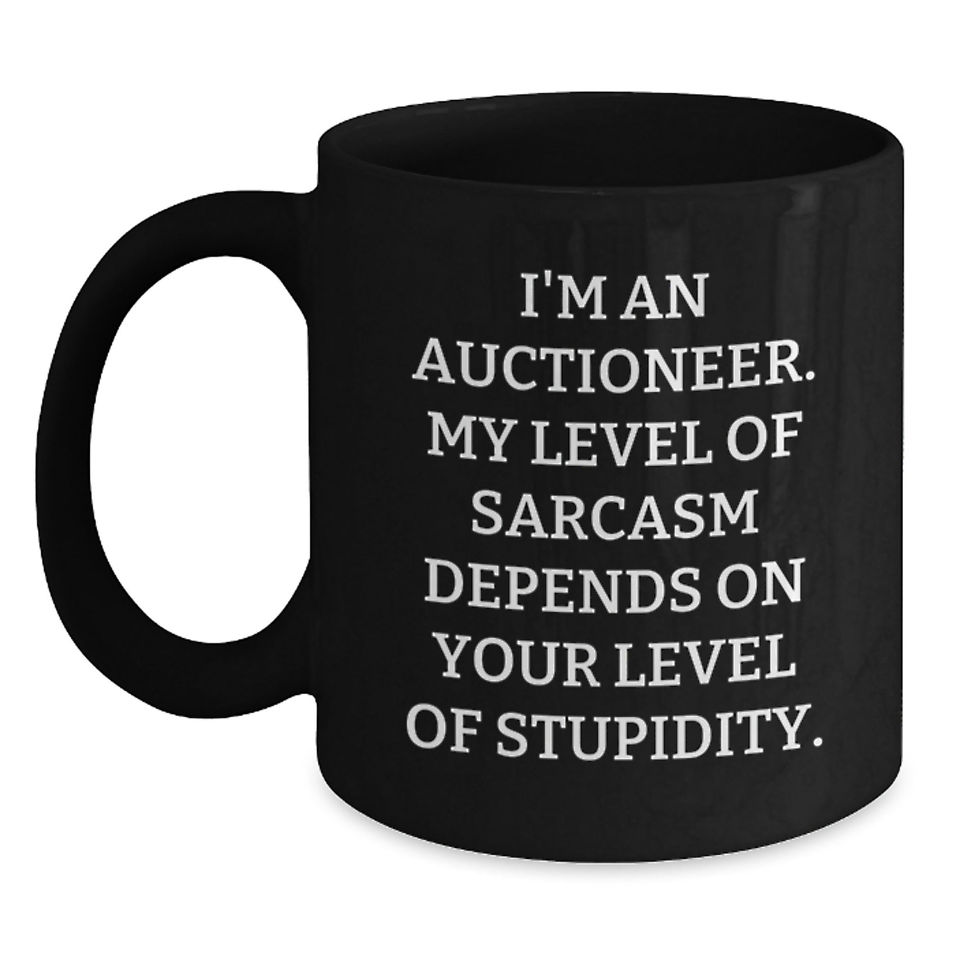 Funny Auctioneer Black Coffee Mug Gifts from Friends for Graduation Unique Auctioneer Humor - Main
