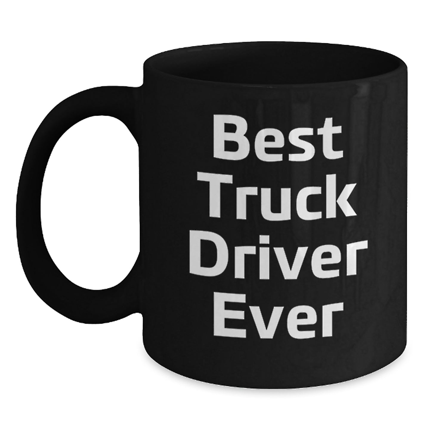 Funny Gifts for Truck Drivers, Black Coffee Mug, Best Truck Driver Ever, Christmas Unique Gifts from Friends - Main