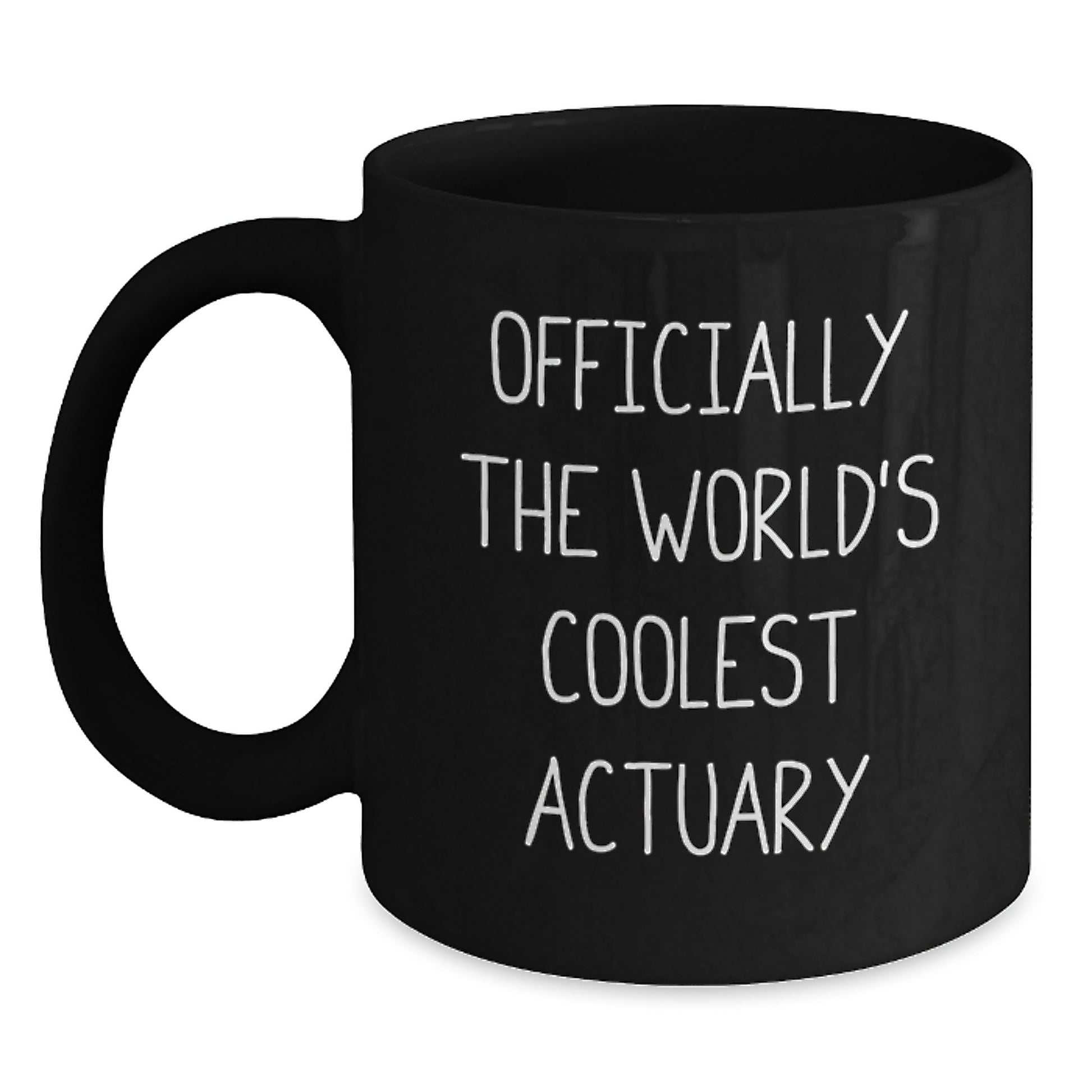 Funny Gifts for Actuaries, Officially The World's Coolest Actuary Black Coffee Mug, Unique Graduation Gifts for Men from Friends - Main