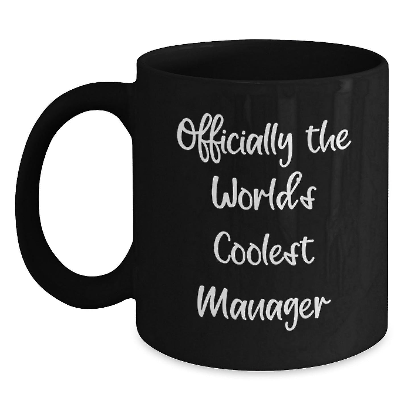 Funny Manager Gifts from Friends - 'Officially The World's Coolest Manager' Black Coffee Mugs for Graduation Unique Gifts - Main