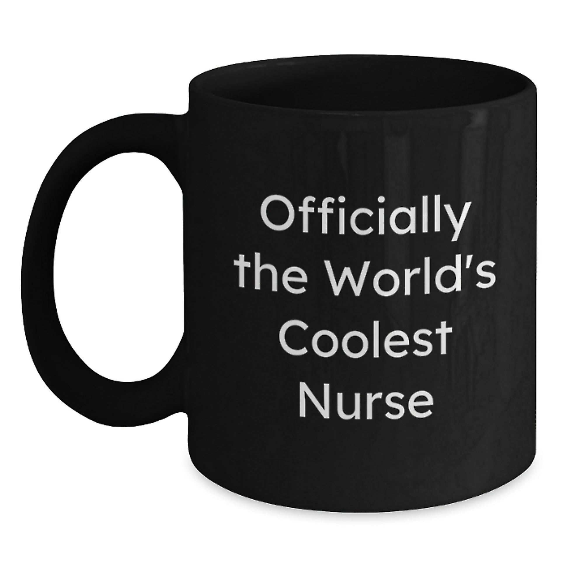 Graduation Gift for Her Nurse Black Coffee Mug Officially The World's - Main