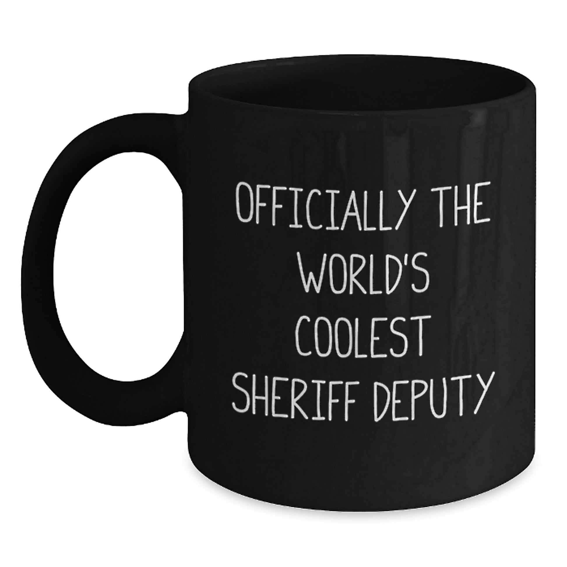 Sheriff Deputy Keepsake Black Coffee Mug for Him Birthday Gift - Main
