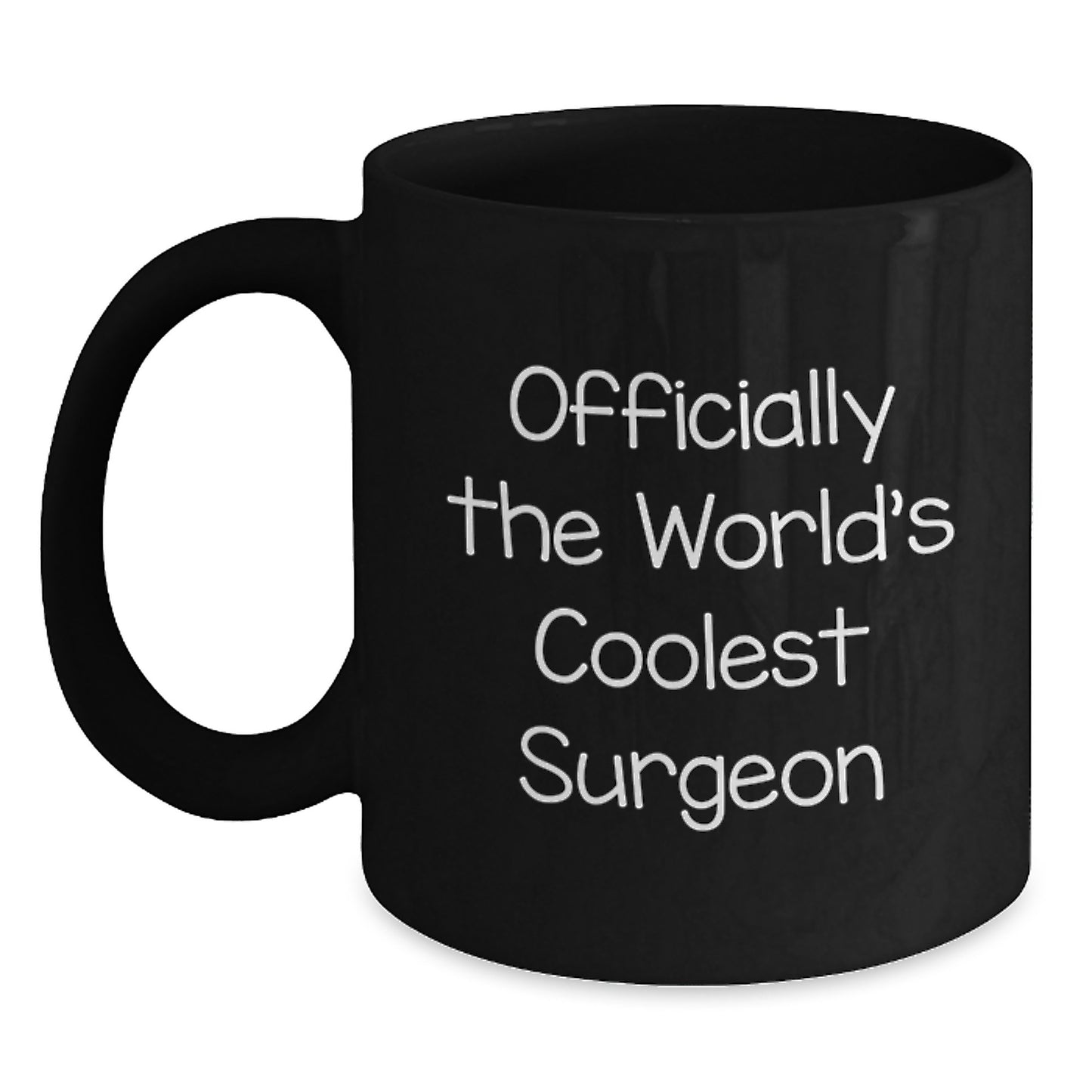 Funny Gifts from Friends for Surgeon Graduate Black Coffee Mug - Officially The World's Coolest Surgeon - Unique Graduation Gifts for Men or Women - Main